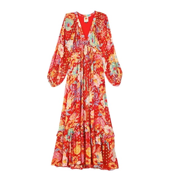 FARM Rio | Dresses | Farm Rio Hudson Floral Long Sleeve Maxi Dress |  Poshmark